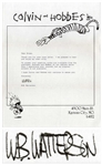 Bill Watterson Letter Signed on Calvin and Hobbes Stationery From 1988 -- With PSA/DNA COA